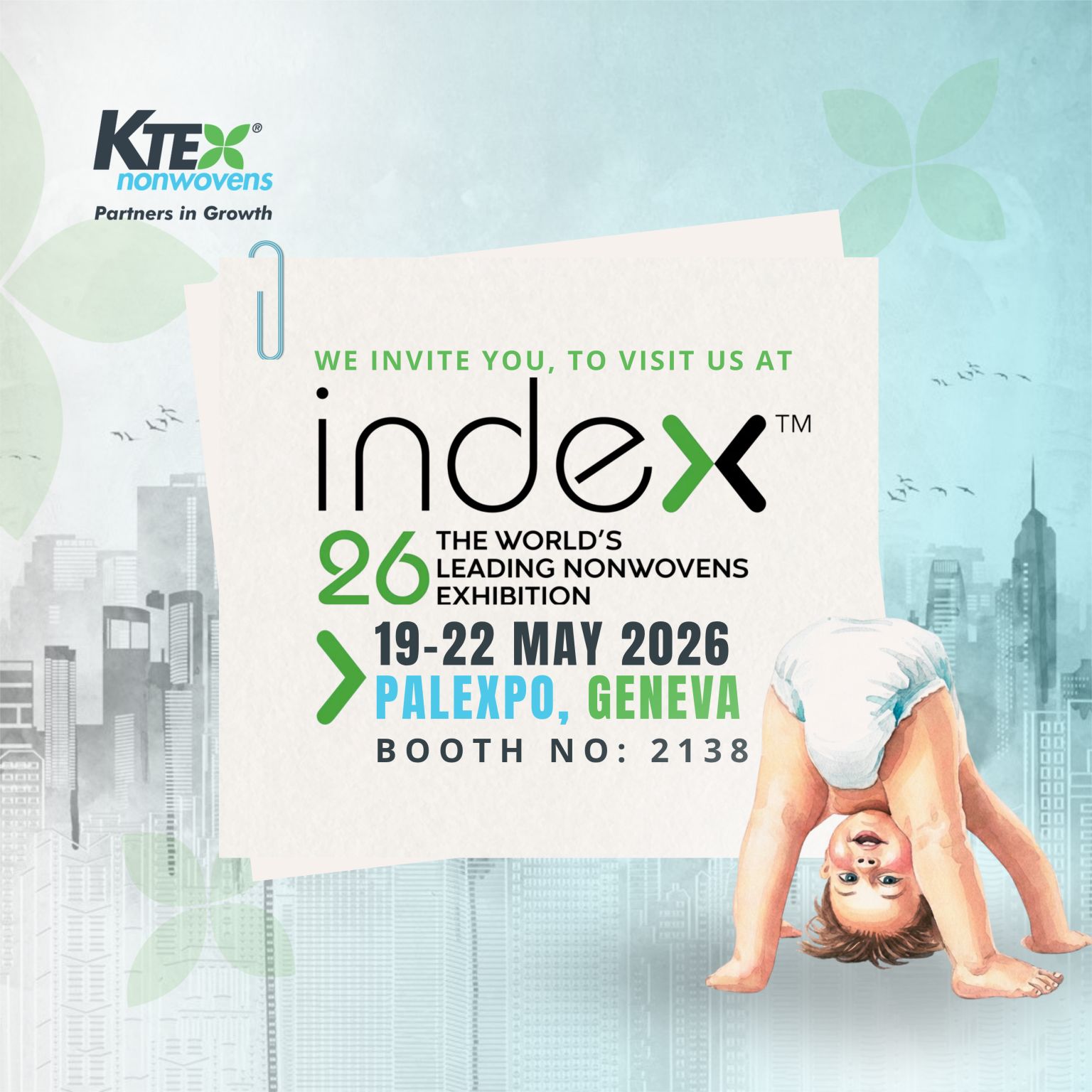 KTEX at INDEX 2026 — Palexpo, Geneva, 19–22 May 2026, Booth 2138